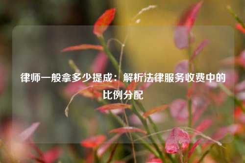 律师一般拿多少提成：解析法律服务收费中的比例分配