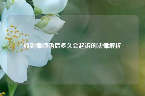 收到律师函后多久会起诉的法律解析