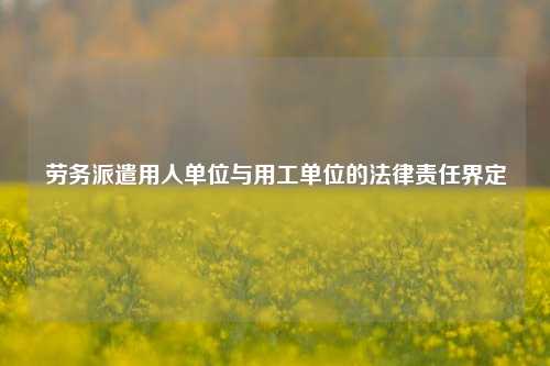 劳务派遣用人单位与用工单位的法律责任界定